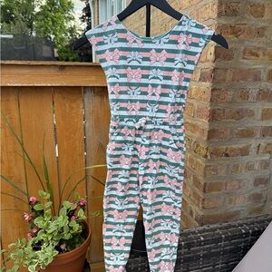 Dot Dot Smile Pink and Green Striped Romper